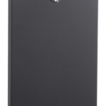 Black wall-mounted cigarette disposal unit with hand symbol on the front.