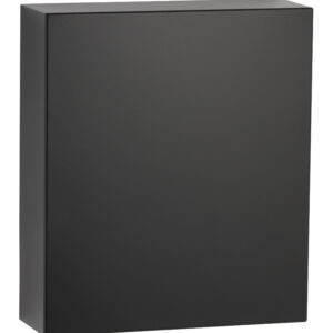 Matte black rectangular box with smooth surface and sharp edges.