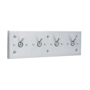 Metallic panel with four horizontal toggle switches controlling electrical circuits.