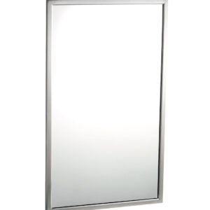 Rectangular mirror with simple metallic frame.