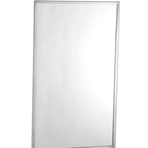 Rectangular mirror with thin metallic frame.