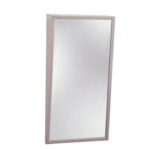 Rectangular mirror with a plain, neutral frame.