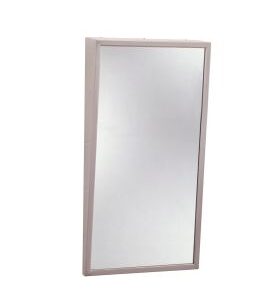 Rectangular mirror with a plain, neutral frame.