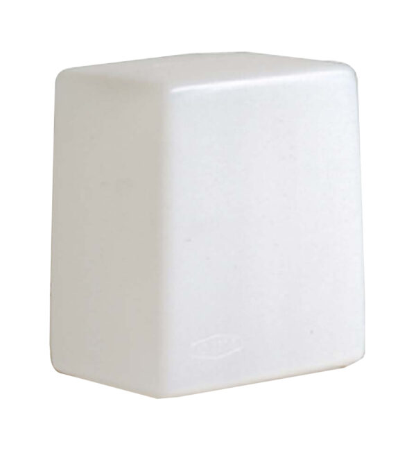 White rectangular block with rounded edges.