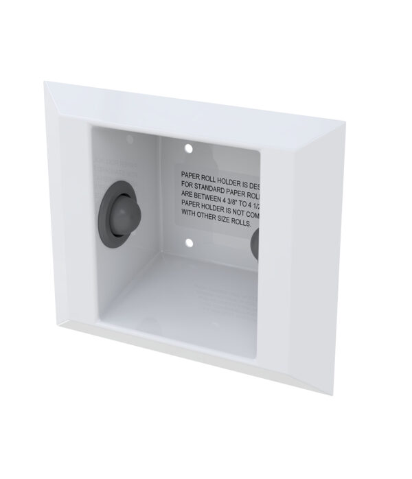 Bobrick B-9882 Semi-Recessed Toilet Paper Holder, Ligature Resistant, White Powder-Coated