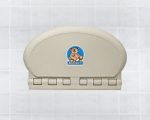 Gray wall-mounted baby changing station with Koala Kare logo on tiled wall background.